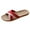 Red, variant on Flat Sandals Slides Women Open Toe Slip On Sandals Straw Sole Slides Shoes Flat Slide Sandals Beach Slides Ladies Comfortable Summer Boho Beach Sandals HSMQHJWE(Navy,10)