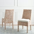 thumbnail image 4 of SAFAVIEH Suncoast Classic Rattan Solid Dining Parsons Chair, Natural/White Wash (Set of 2), 4 of 15