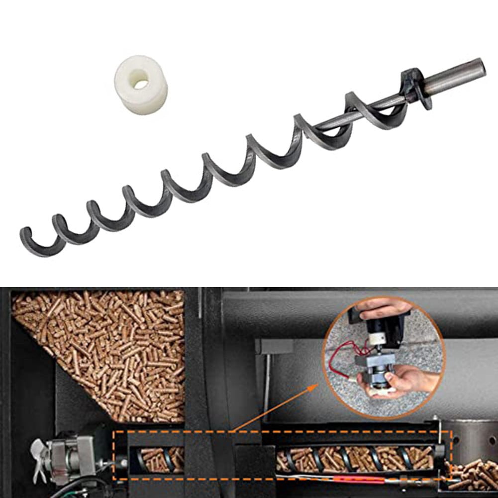 17 Inch Direct Igniter Auger Shaft Screw Push Rod/Shaft and Auger Brushing Kit, Replacement for Traeger Pellet Grills Auger