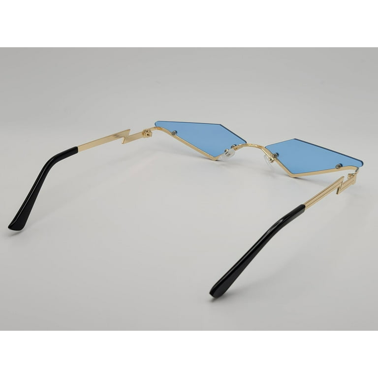 Triangle Wing Edge Rimless Slim Cat-eye Sunglasses Trendy 