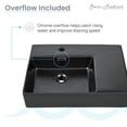 thumbnail image 3 of St. Tropez 24 x 18 Ceramic Wall Hung Sink with Left Side Faucet Mount, Matte Black, 3 of 6