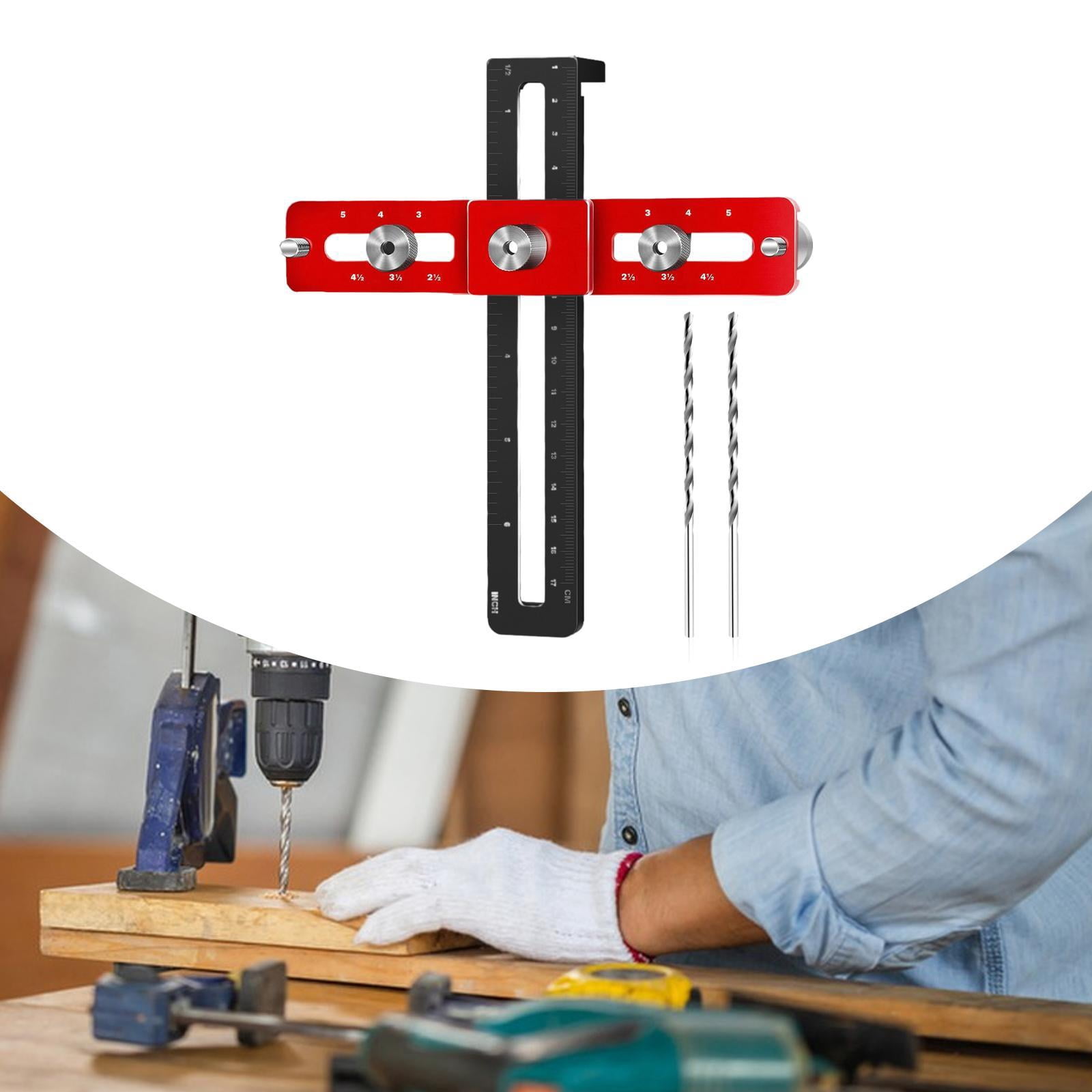 colaxi Foldable Cabinet Hardware Jig Punch Locator Drill Guide Cupboard Aluminum Cabinet Handle Jig Adjustable for Wardrobe Bookcase