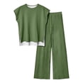 thumbnail image 1 of Women's able Casual Sleeveless Front Short Back Long Sleeveless Top And Pants Set, 1 of 4
