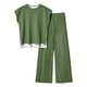 thumbnail image 1 of Women's able Casual Sleeveless Front Short Back Long Sleeveless Top And Pants Set, 1 of 4