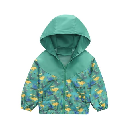 

Tagold Fall Savings Clearance Winter Coats for Toddler Kids Baby Boys Girls Fashion Cute Dinosaur Rainbow Pattern Windproof Jacket Hooded Coat