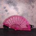 thumbnail image 2 of Lace Fan Hand Party Style Held Flower Wedding Chinese Dance Silk Folding Fans, 2 of 2
