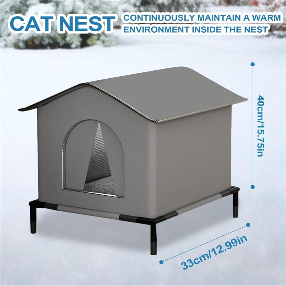Sugagale Outdoor Cat House Waterproof, Cat Shelter for Outside Cats, Weatherproof Feral Cat House for Backyard Garage Porch, Insulated Foldable Cat House Outdoor