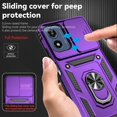 thumbnail image 4 of for Motorola Moto G 5G 2024 / Moto G Play 5G 2024 Case with Camera Lens Cover HD Screen Protector, Dual Layer -Grade Drop Tested  Ring Holder Kickstand Protective Phone Case (Purple), 4 of 17