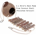 thumbnail image 2 of Nido de pájaros de coco natural Jaula de pájaros de coco Nido de pájaros natural con escalera Casa de coco para pájaros Nido de columpio para loros Puente Escalera para jaulas de pájaros 67 cm para j, 2 of 5