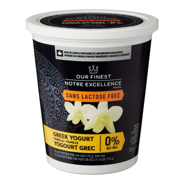 Yogourt grec à la vanille sans lactose 0 % M.G. Notre Excellence 750 g