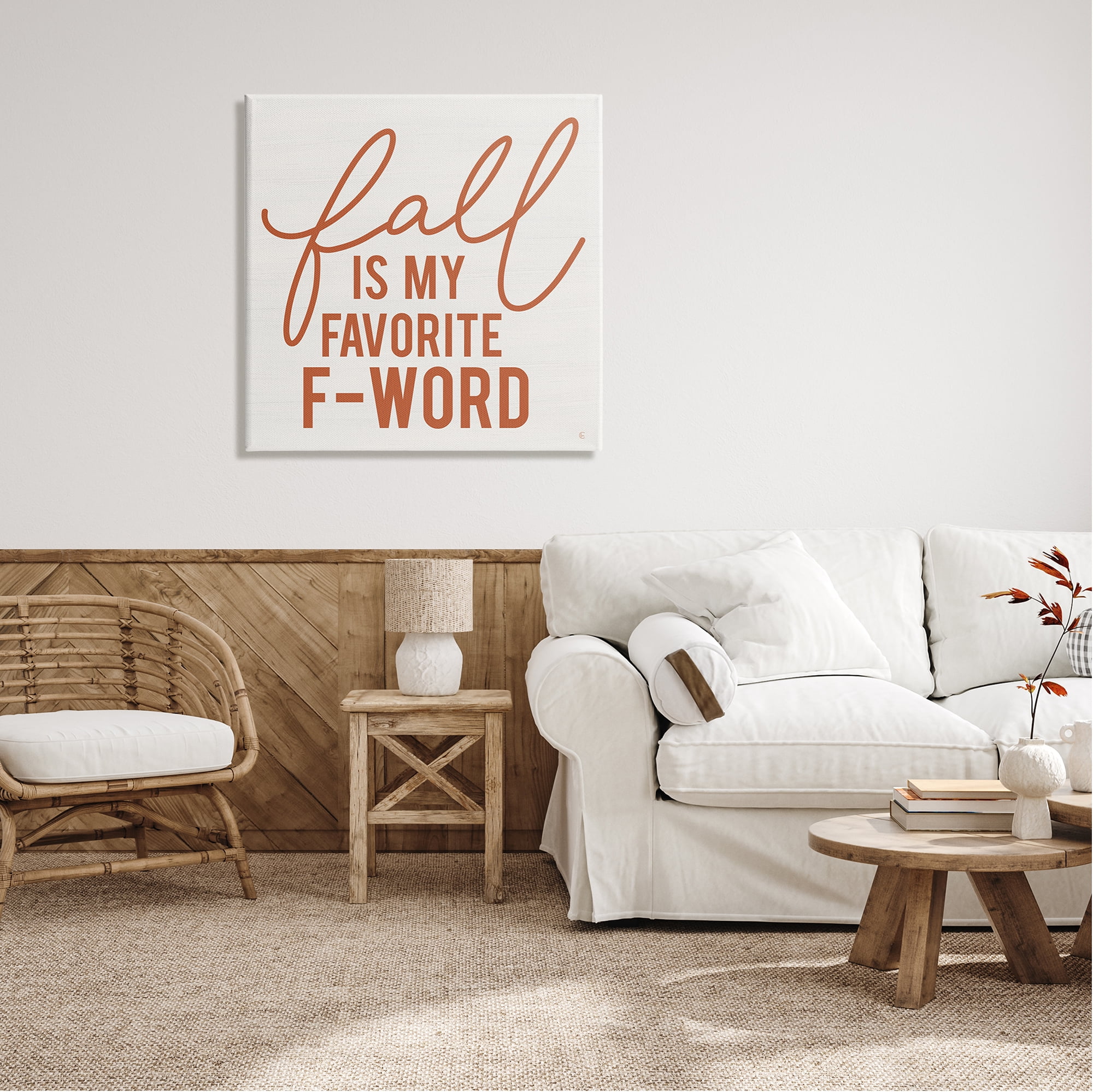 Stupell Industries Funny Fall F-Word Phrase Holiday Painting Gallery Wrapped Canvas Print Wall Art, 30 x 30
