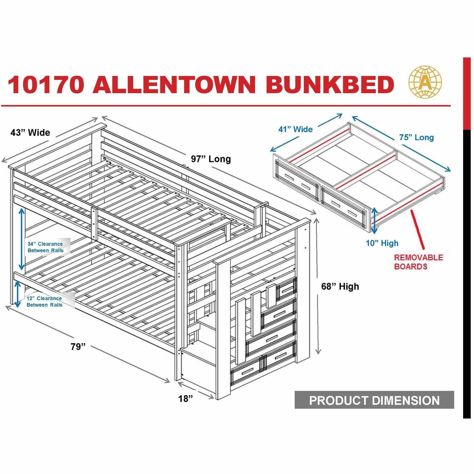Allentown Twin over Twin Bunk Bed, Espresso - image 5 of 5