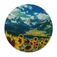 thumbnail image 4 of Orinice Sunflowers Mountains Clouds Round Table Cover Stain Resistant Washable Indoor Outdoor Tablecloth Kitchen Dining Wedding Parties Outdoor Fitted 100% Polyester Fiber 46-50, 4 of 8