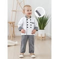 thumbnail image 3 of RUINIXCW Kids Chef Costume Halloween Costume Toddler Baby Boy Career Day Baker Costume Long Sleeve Button Down Top Pants Hat Set Role Play Outfits, 3 of 10
