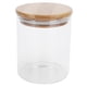thumbnail image 1 of Tarro redondo de madera de 450 ml con tapa, recipiente de vidrio transparente para alimentos, para té, café y especias., 1 of 14