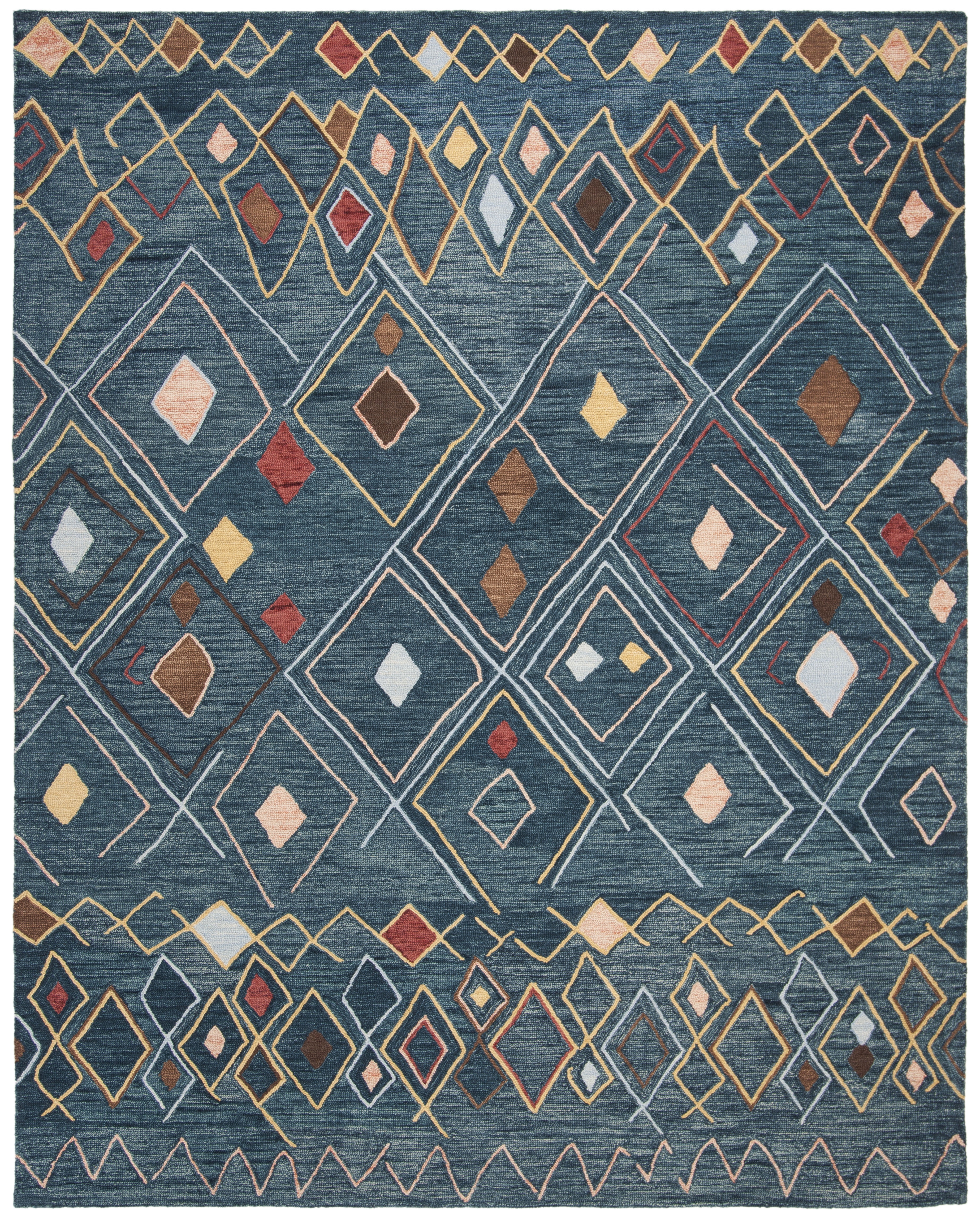 Safavieh Suzani Lalia Geometric Area Rug, Dark Blue/Multi, 9' x 12'