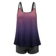 thumbnail image 3 of Plus Size Tankini Swimsuits for Women Two Piece Bathing Suits Tummy Control Long Torso Tank Tops with Boyshorts, 3 of 7