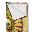 thumbnail image 2 of Grunge Soft Flannel Fleece Throw Blanket, Paisley Flower Leaf Design with Floral Mandala Oriental Pattern Effects, Cozy Plush for Indoor and Outdoor Use, 70" x 90", Multicolor, by Ambesonne, 2 of 5