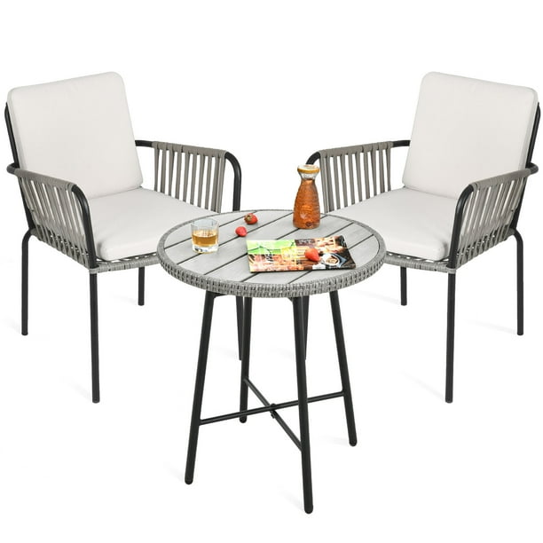 Patio Furniture Sets 3 Pieces Outdoor Garden Bistro Set Rattan Chairs