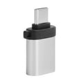 thumbnail image 2 of Adaptador convertidor USB 3.0 hembra a tipo C, carga de datos, cabezal extensible OTG sin cadena (plateado), 2 of 12