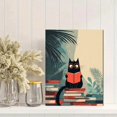 thumbnail image 2 of Qisvanset Black Cat Reading Book Canvas Print 15.75x11.81 Inches, 2 of 8
