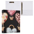 thumbnail image 3 of Hearts Hot Air Balloons 3 Ring Binders 1.5 inch Hardcover File Folders with Interior Pockets A4 Size Organizer for School Office Hospital Set of 2, 3 of 8