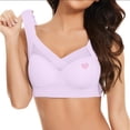 thumbnail image 2 of Large Size Without Ring Lace Vest Underwear Thin Side Side Breasts Gathered Adjustable Bra, 2 of 7