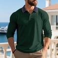 thumbnail image 2 of JoveMarine Mens Long Sleeve Button Down Shirts Casual Business Relaxed Fit Collared Polo for Work,Dark Green 3XL, 2 of 8