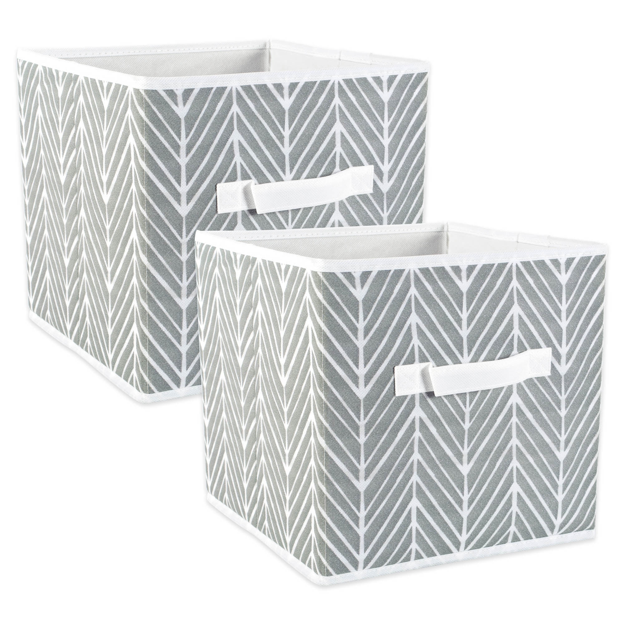 grey fabric bins