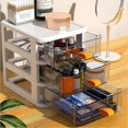thumbnail image 4 of Transparent Desktop Organizer Boxes Storage Drawers Plastic Container Multilayer Desk Stationery Or, 4 of 4