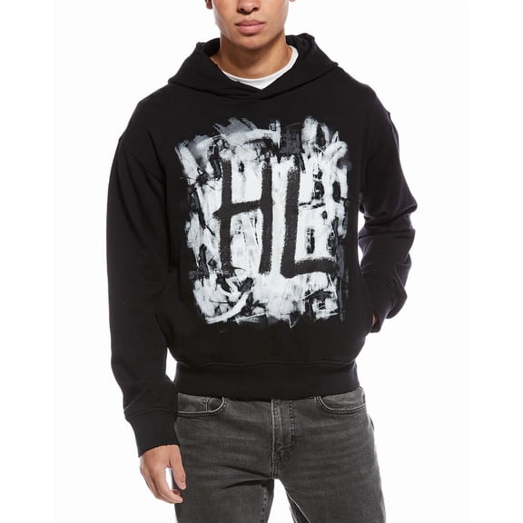 Helmut Lang mens Scribble Hoodie, s, Black