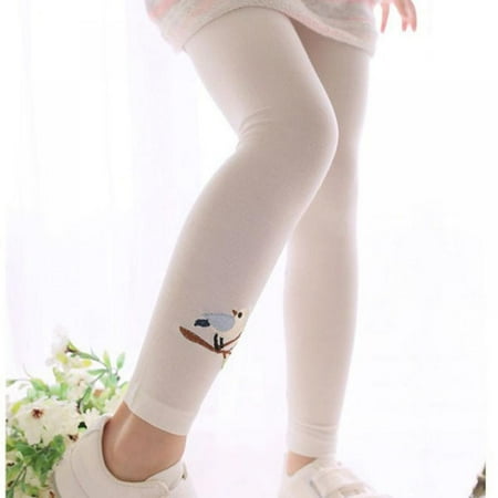 

Hazel Tech Autunm Korean Version Children Baby Girls Leggings Embroidered Bird Girls Long Pants