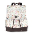 thumbnail image 1 of Balery Wildflower Watercolor 4 Mochila de Cuero para Mujeres, Gran Capacidad, Bolsa de Viaje Multifuncional, Mochila de Cuero y Bolsa de Hombro para Mujeres, 1 of 4
