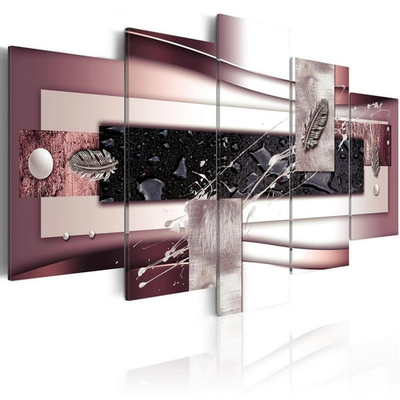 Tiptophomedecor Glamour Canvas Wall Art - Burgundy Harmony - Stretched & Framed Ready To Hang Art