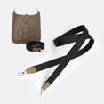 thumbnail image 2 of Correa de hombro tejida para bolso de 2,5 cm hecha a mano con tejido negro y etiqueta de oreja de elefante gris, accesorios para bolso de mujer, 2 of 5