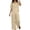 Beige, variant on Feancey Vacation Outfits for Women 2 Piece Set Linen Short Sleeve Laplel V Neck Top and Elastic Waist Pant Lounge Sets Solid Color Loose Travel Outfit with Pockets Beige 3XL