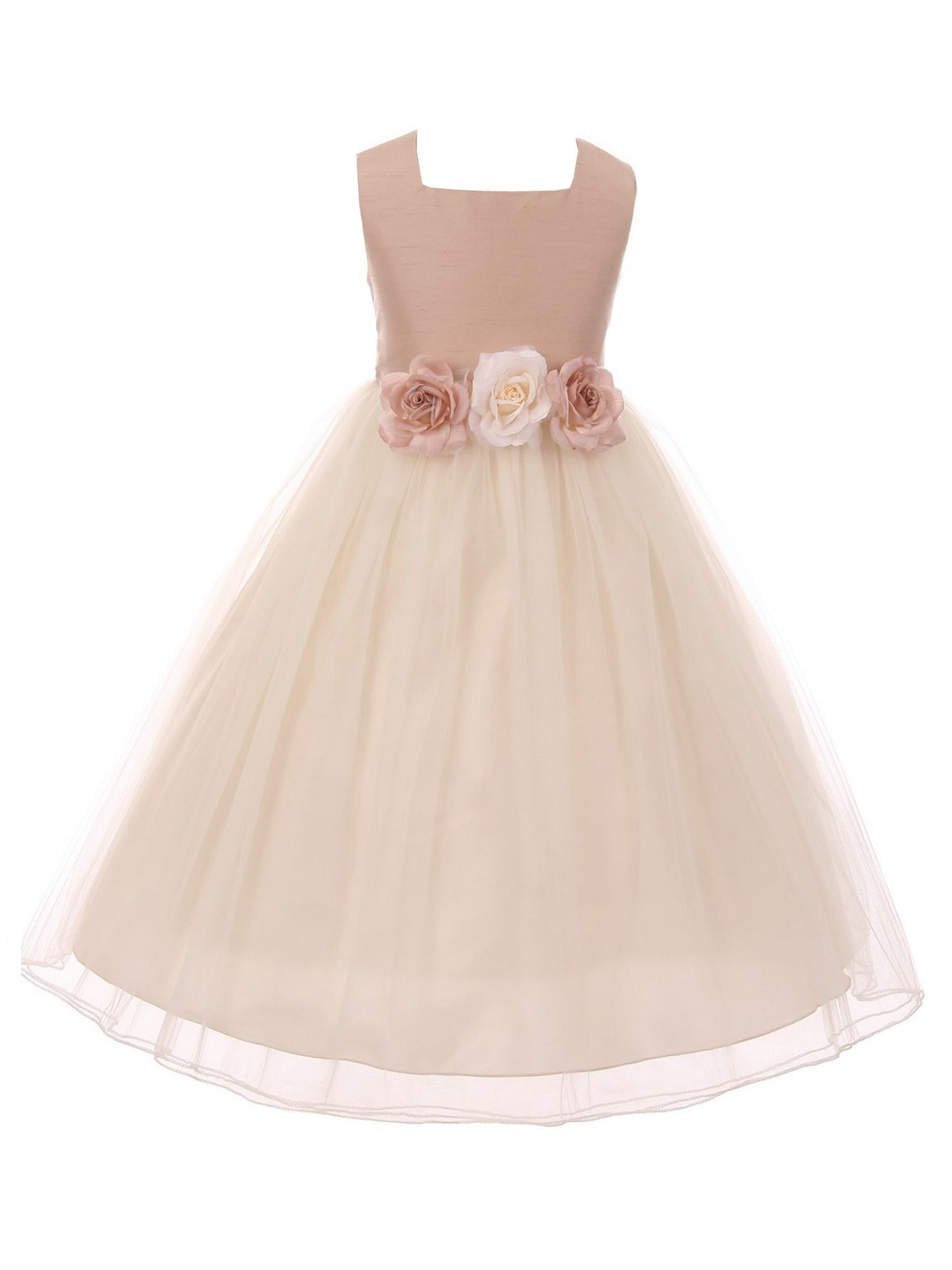 vintage rose flower girl dress