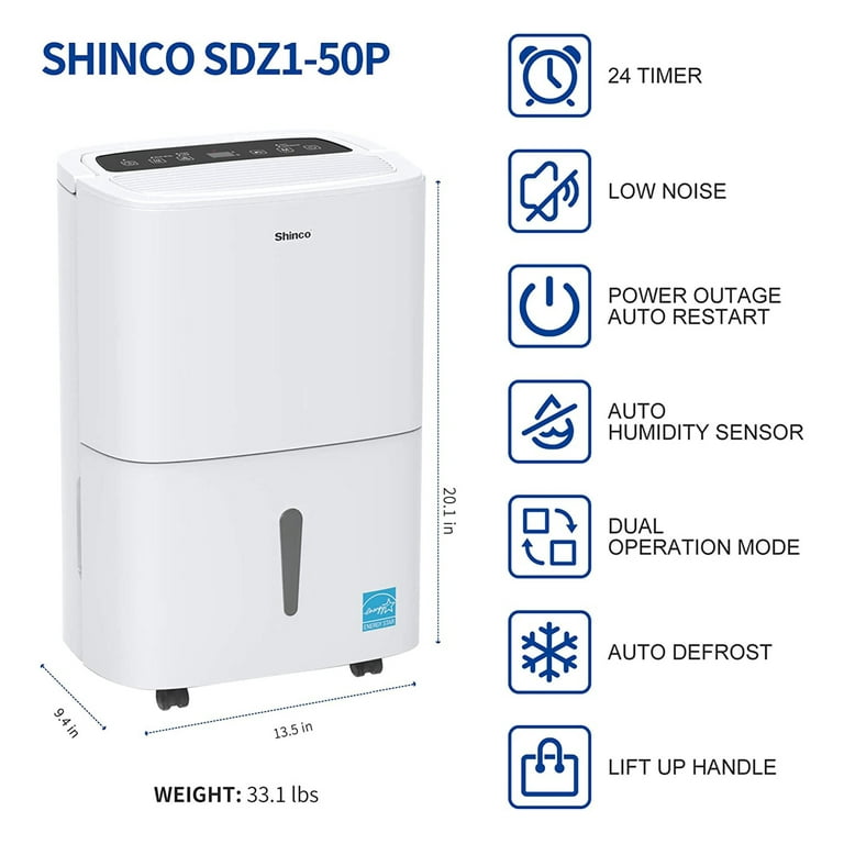 Shinco SDZ1-50D 50L WIFI Deshumidificador (ES) | Shinco