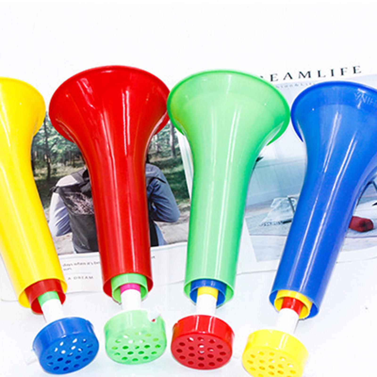 Plastic Trumpets Horn Plastic Trumpet Noise Maker Adjustable Plastic  Football Stadium Cheer Fan Horns Trumpet Random Color 5pcs)
