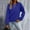 Blue, variant on XPMWRP Sweatshirts for Women Crewneck Long Sleeve Loose Fit Tops Solid Color Cute Pullover Fall Winter Fashion Clothes Purple XS