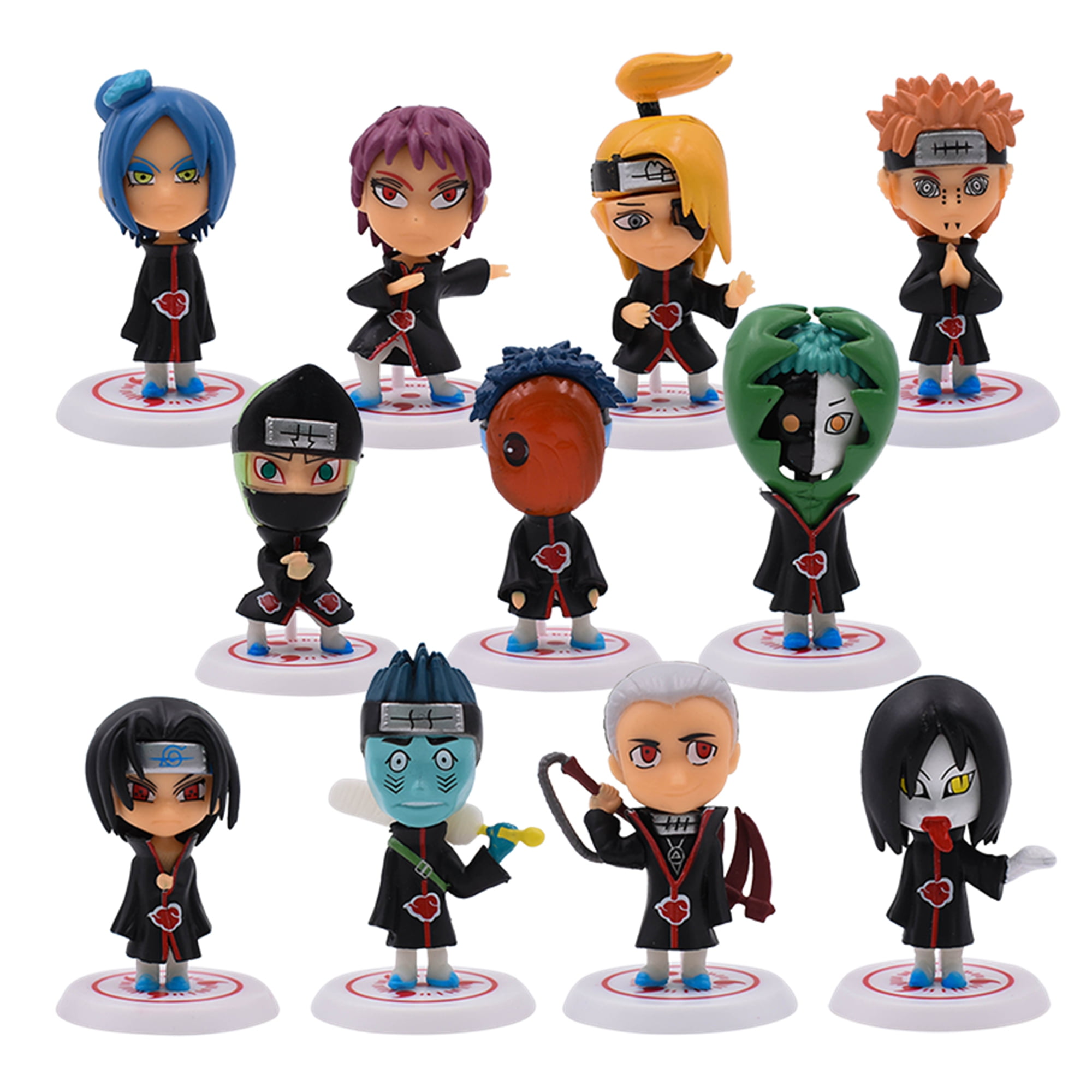 KLZO Naruto 11pcs Actions Figures Kakashi Sakura Sasuke Itachi Obito