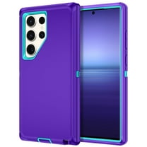 Petocase for Samsung Galaxy S24 Ultra Case,Shockproof Dust/Drop Proof 3-Layer Full Body Protection Rugged Heavy Duty Durable Case,Purple/Green