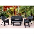 thumbnail image 1 of Jeco 5pc Wicker Conversation Set in Black, 1 of 1