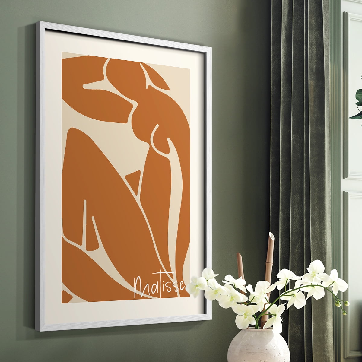 Matisse CCCII in White Solid Wood 8 x 10 Framed Print