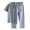 Blue, variant on TSADFHJI Men's Pajamas Set Flannel Men's Pajamas Summer Thin Washed Cotton Fabric Short Sleeved Long Pants Home Clothing Plaid Summer Cotton Set Xl Blue