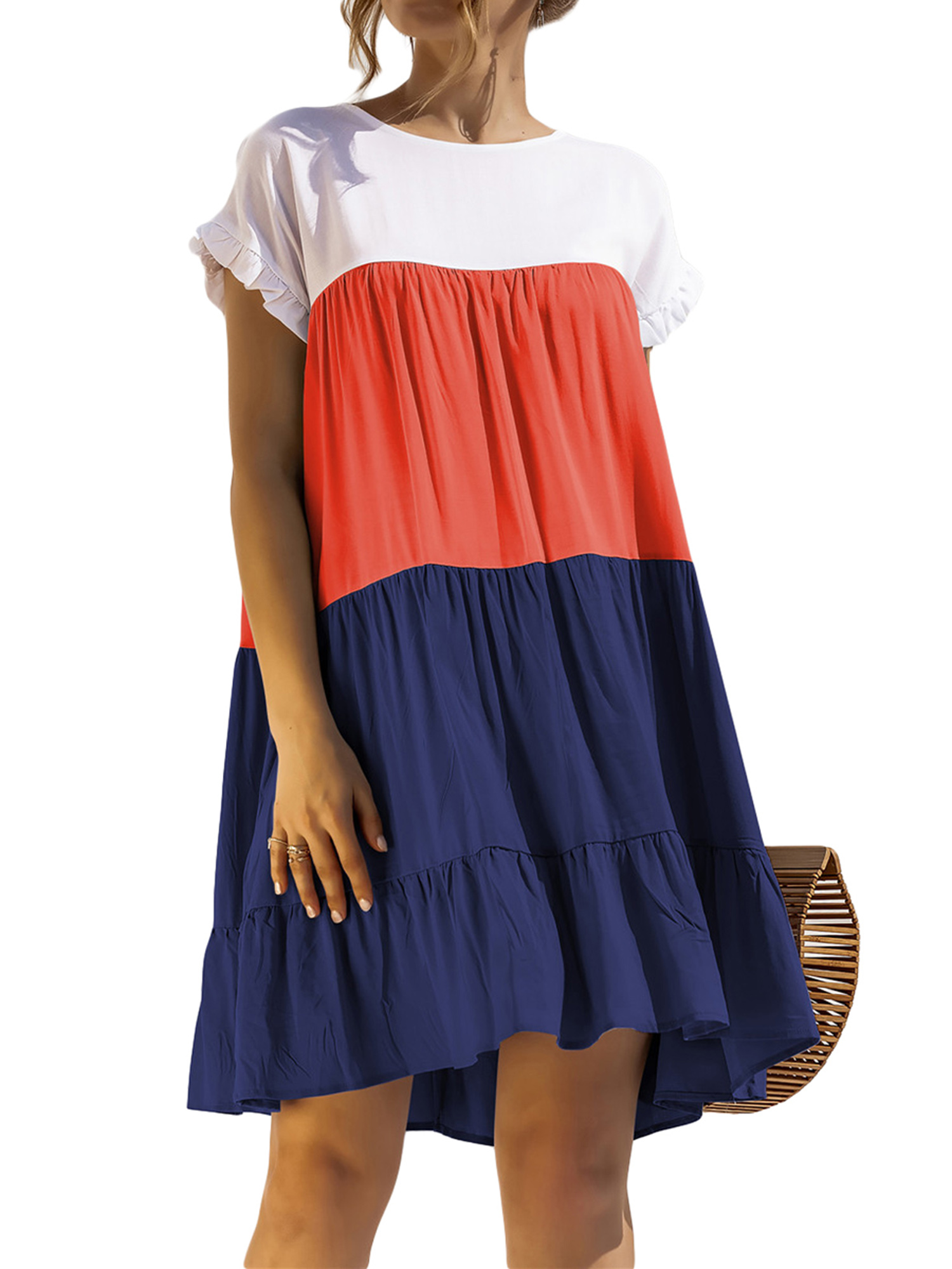 hirigin Women Color Block Dress, Adults 