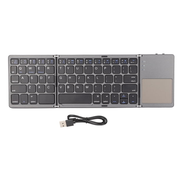Teclado Plegable Nikou de 3 Teclas con Panel Táctil 63 Teclas Conexión 10 m Carga USB Gris Oscuro