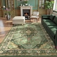 thumbnail image 1 of Boho Vintage Round Rug ft- Faux Wool Dreely Washable Area Rug Small Distressed Throw Rugs Floor Carpet for Door Mat Entryway Bedrooms Laundry (Round - ; Diameter Border ), 1 of 8