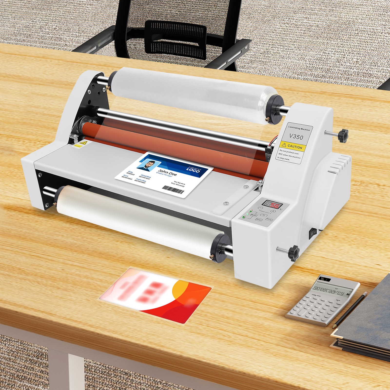13inch Hot Cold Roll Laminator Laminating Machine+Single&Doubel Sides Laminating for Cross-patterned Films