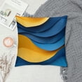 thumbnail image 2 of Acheng Short Plush Pillowcase 1 Piece Gold and Blue Abstract Art White, 2 of 5